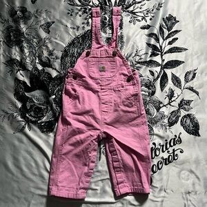 Carhartt baby pink bib overalls with adjustable straps